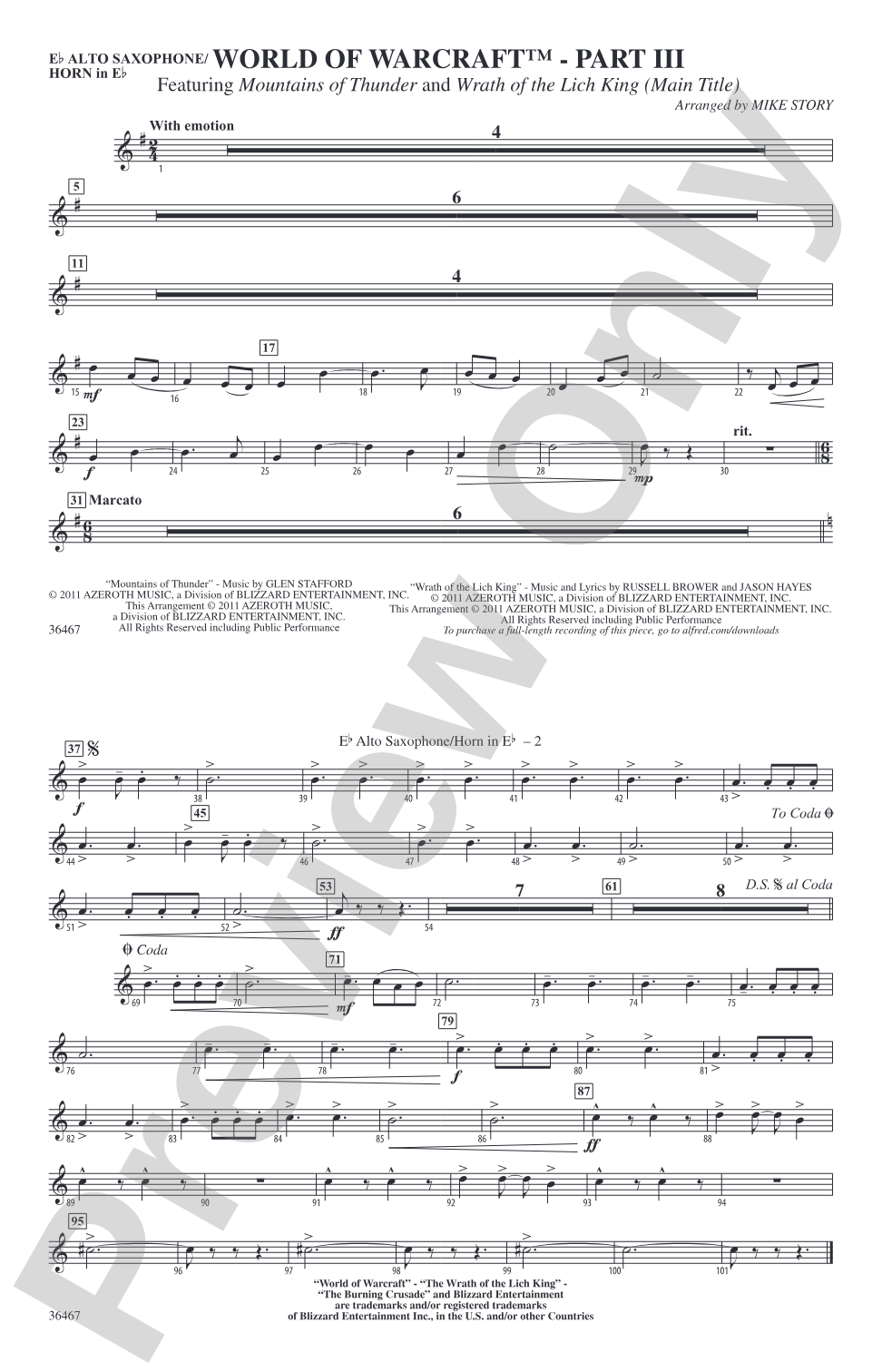 World of Warcraft, Part III: E-flat Alto Saxophone
