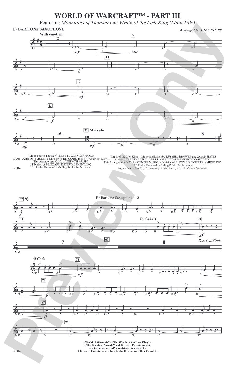 World of Warcraft, Part III: E-flat Baritone Saxophone