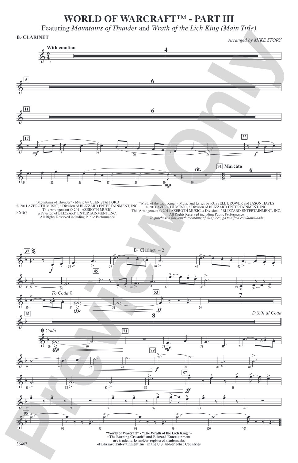 World of Warcraft, Part III: 1st B-flat Clarinet