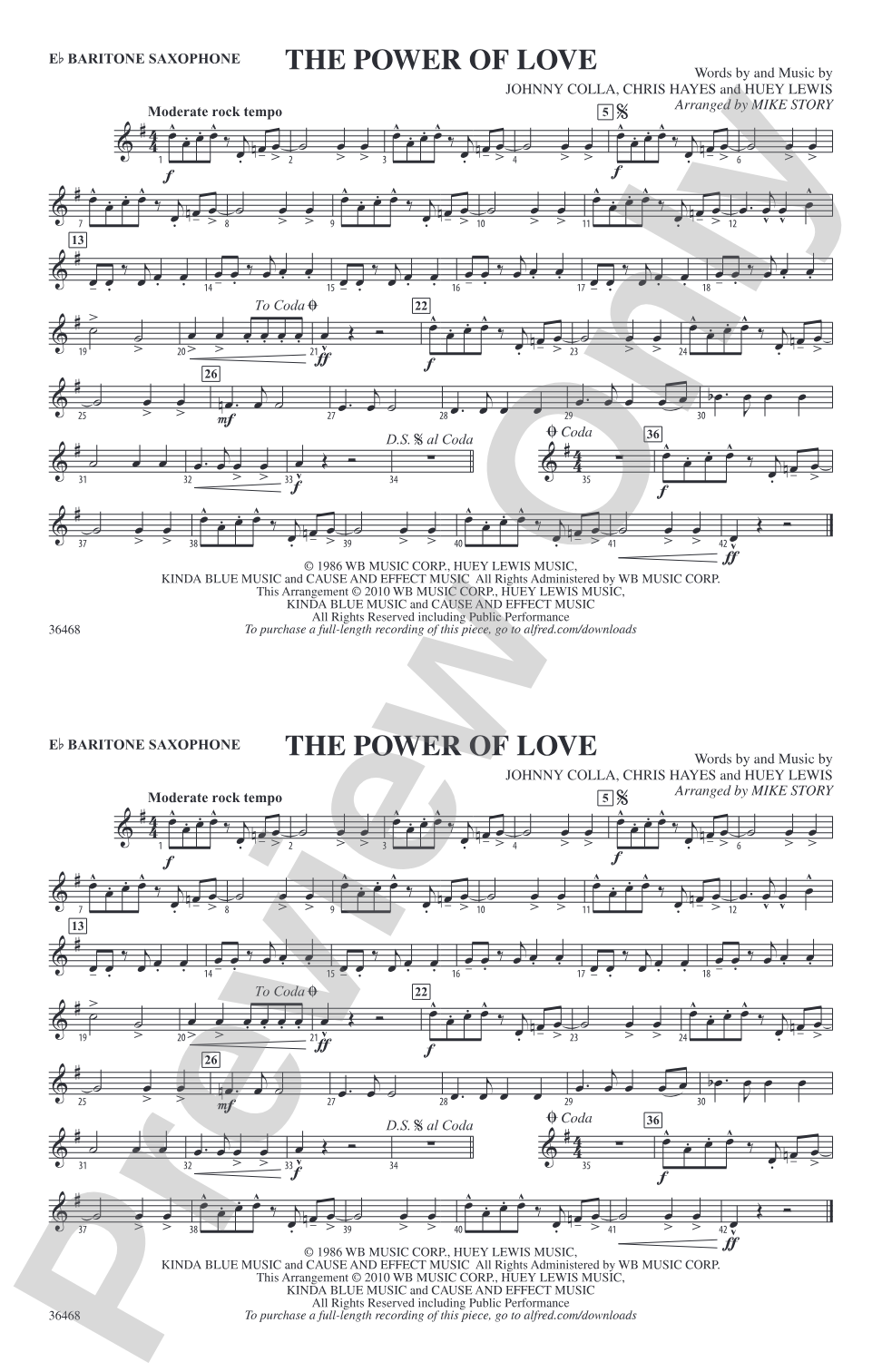 The Power of Love: E-flat Baritone Saxophone