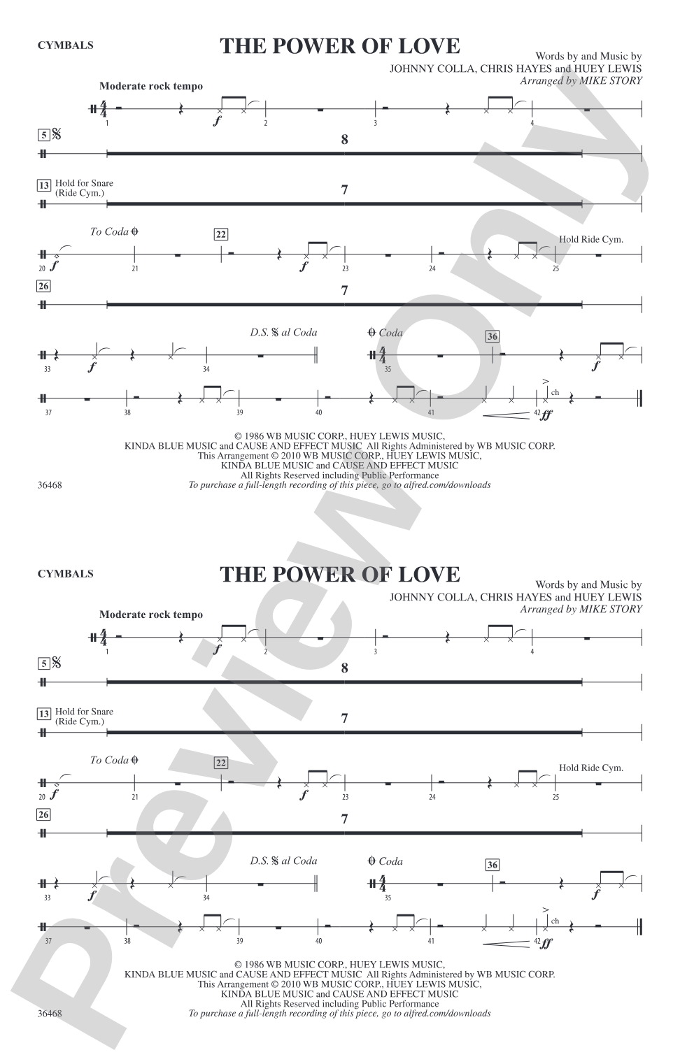 The Power of Love: Cymbals