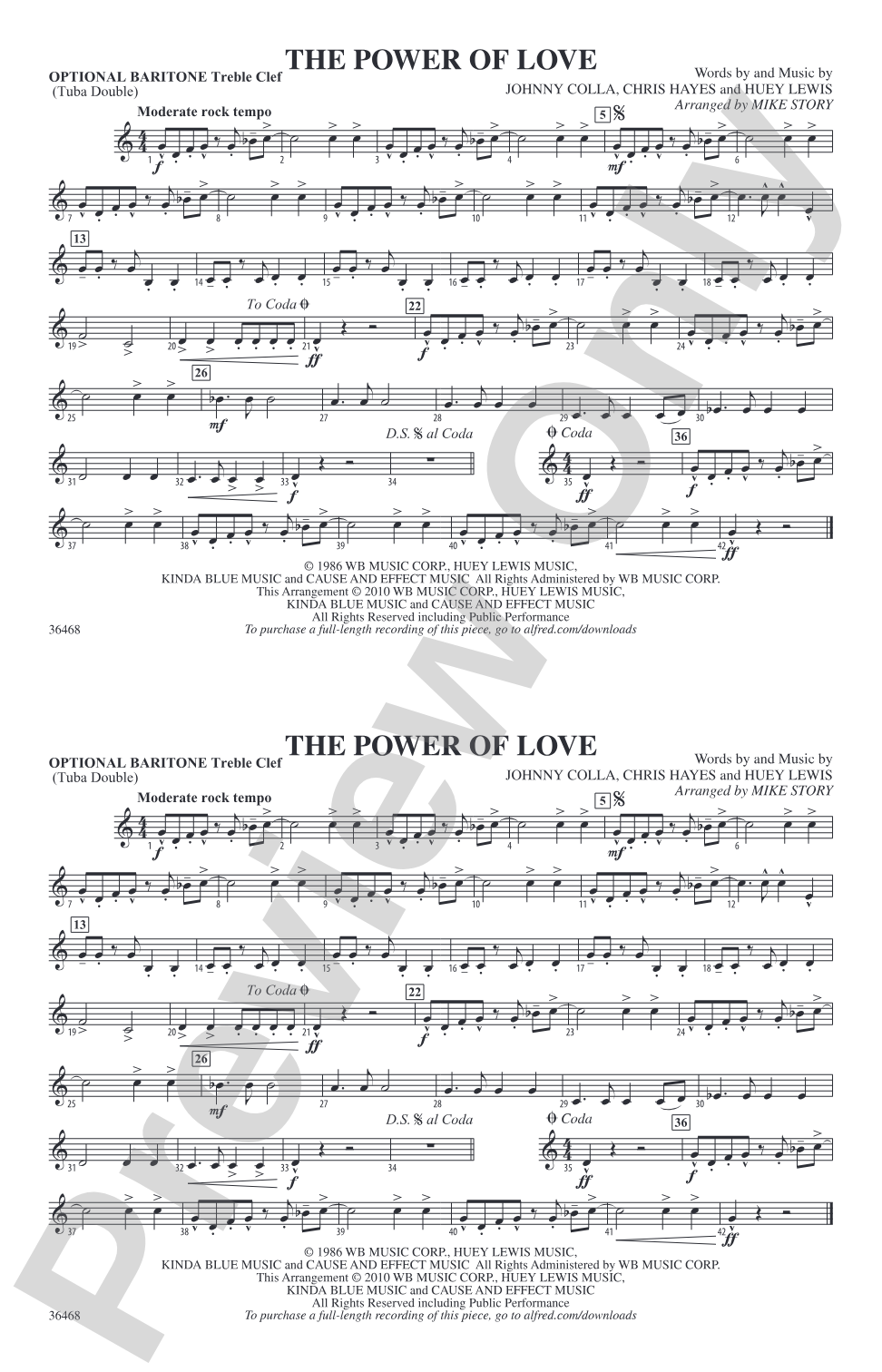 The Power of Love: Optional Baritone T.C. (Tuba Double)