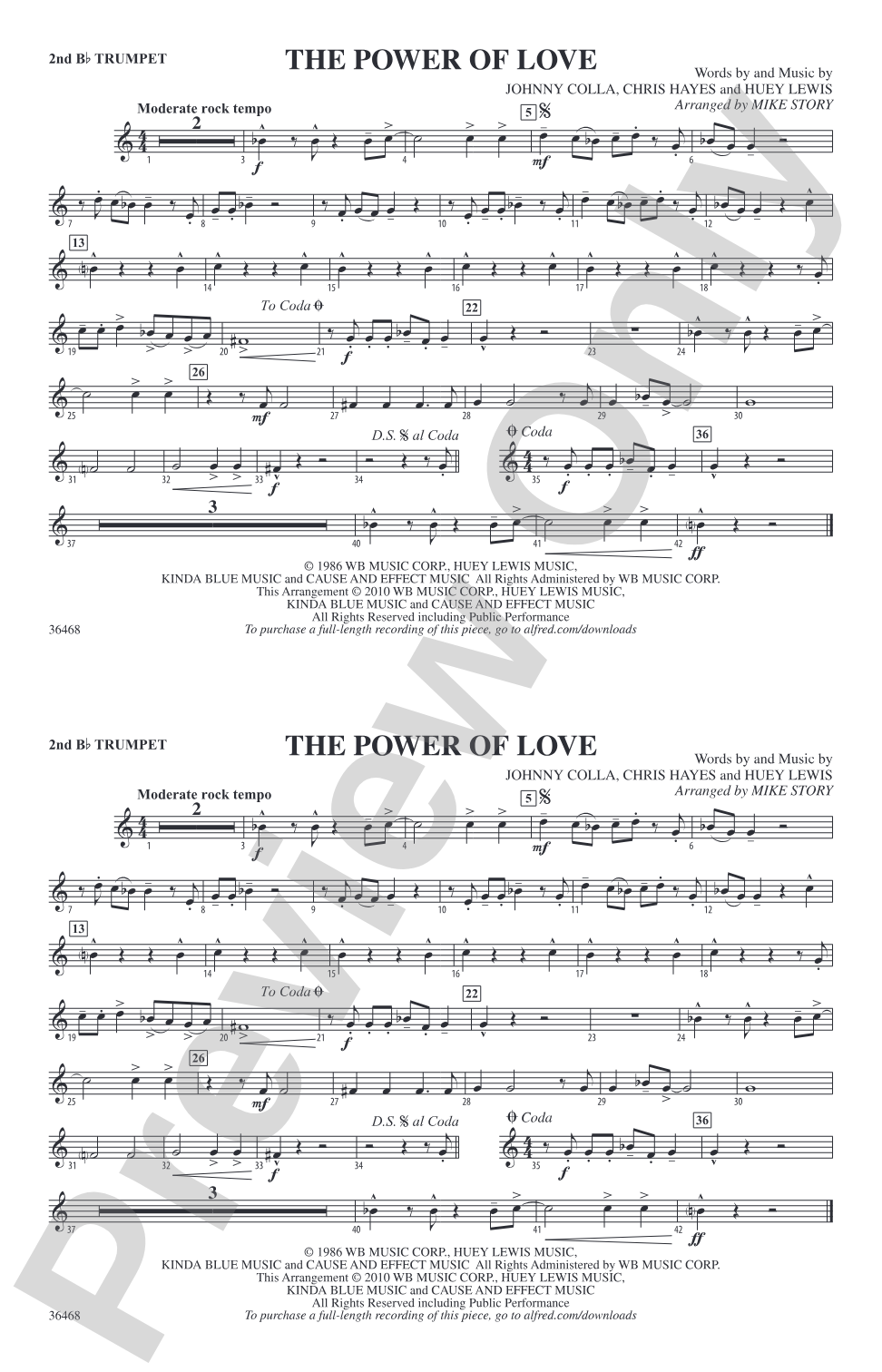 The Power of Love: 2nd B-flat Trumpet