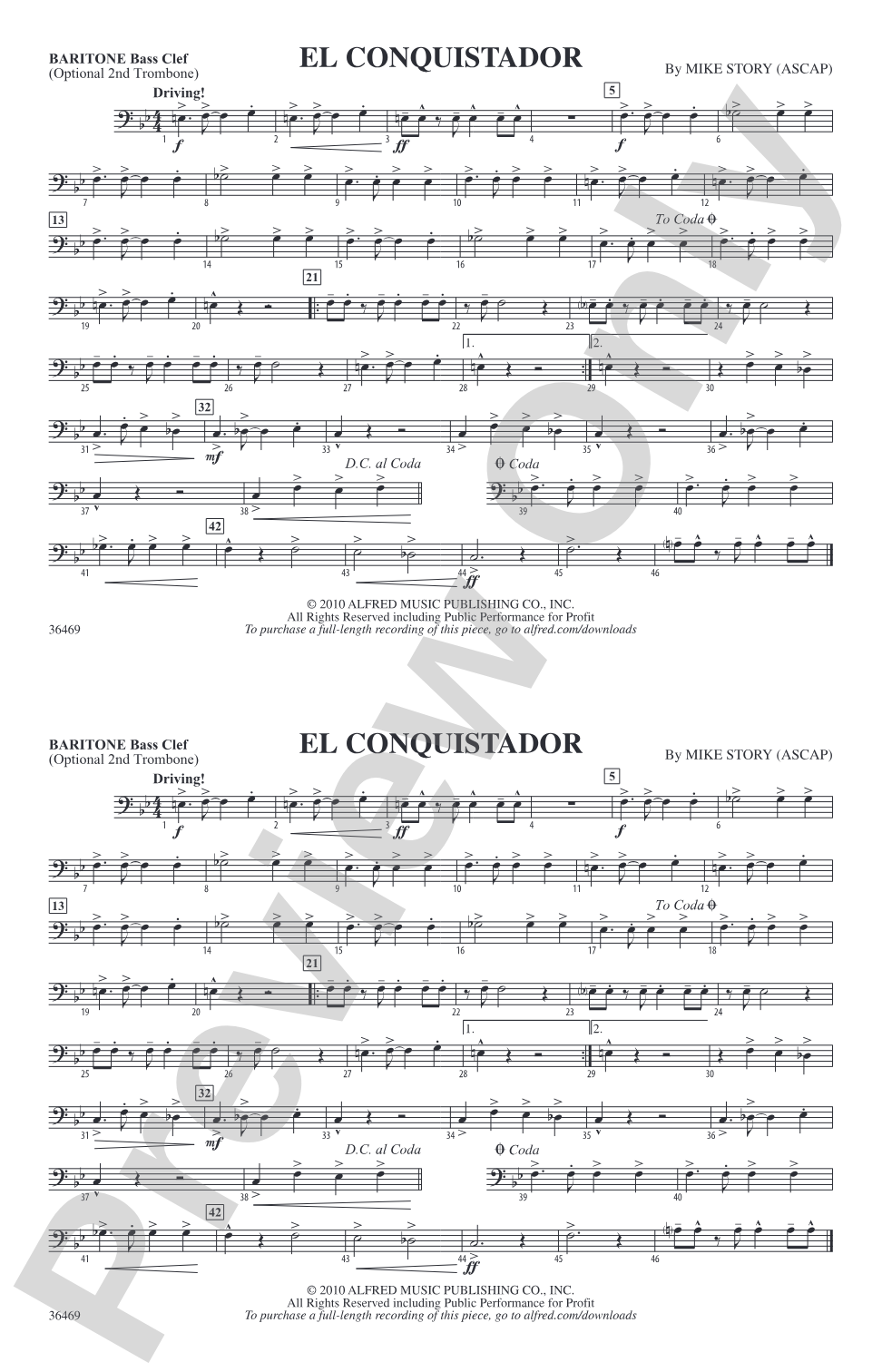 El Conquistador: Baritone B.C.