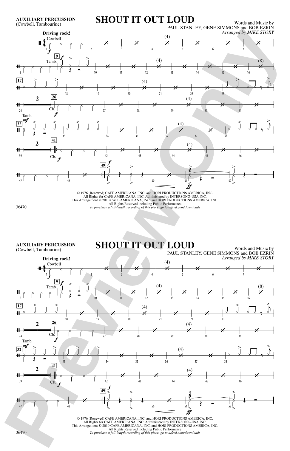 Shout It Out Loud: Auxiliary Percussion