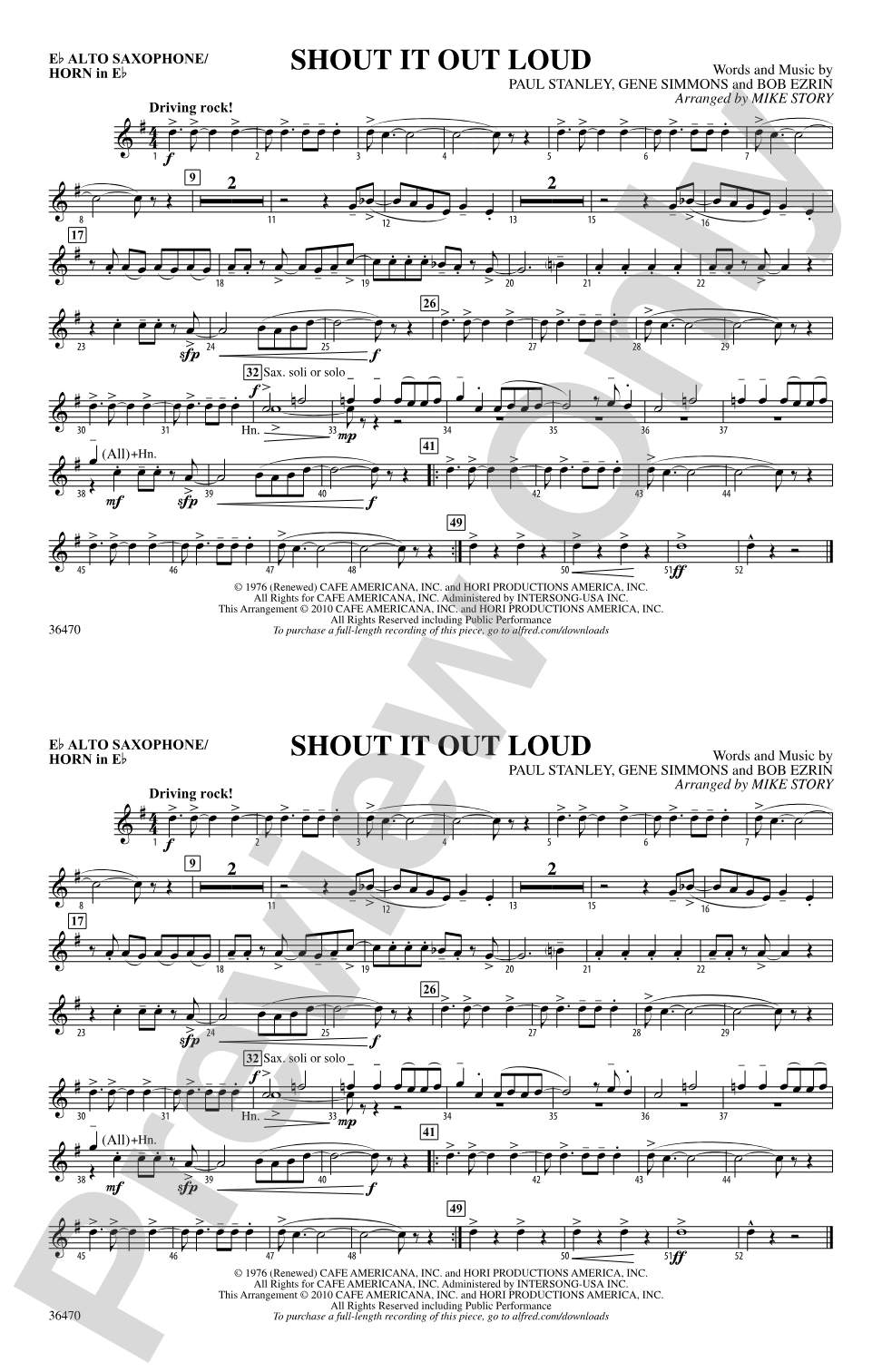 Shout It Out Loud: E-flat Alto Saxophone