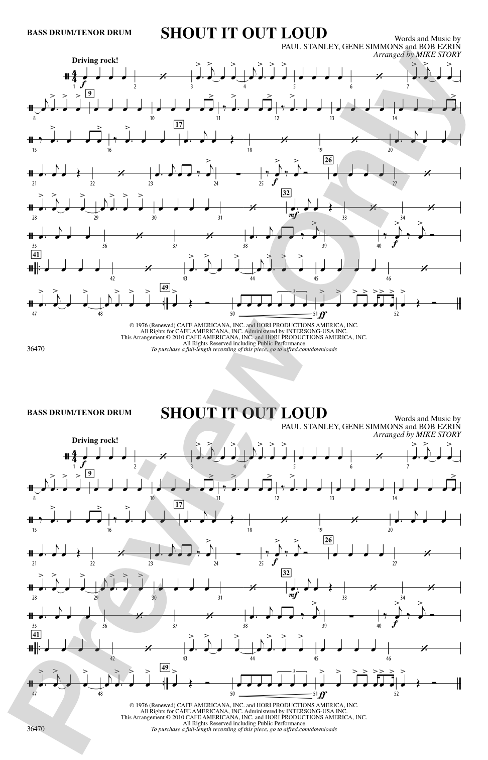 Shout It Out Loud: Bass Drum/Tenor Drum