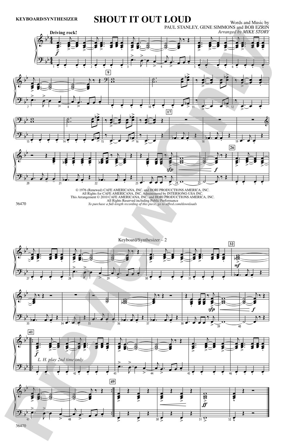 Shout It Out Loud: Keyboard/Synthesizer