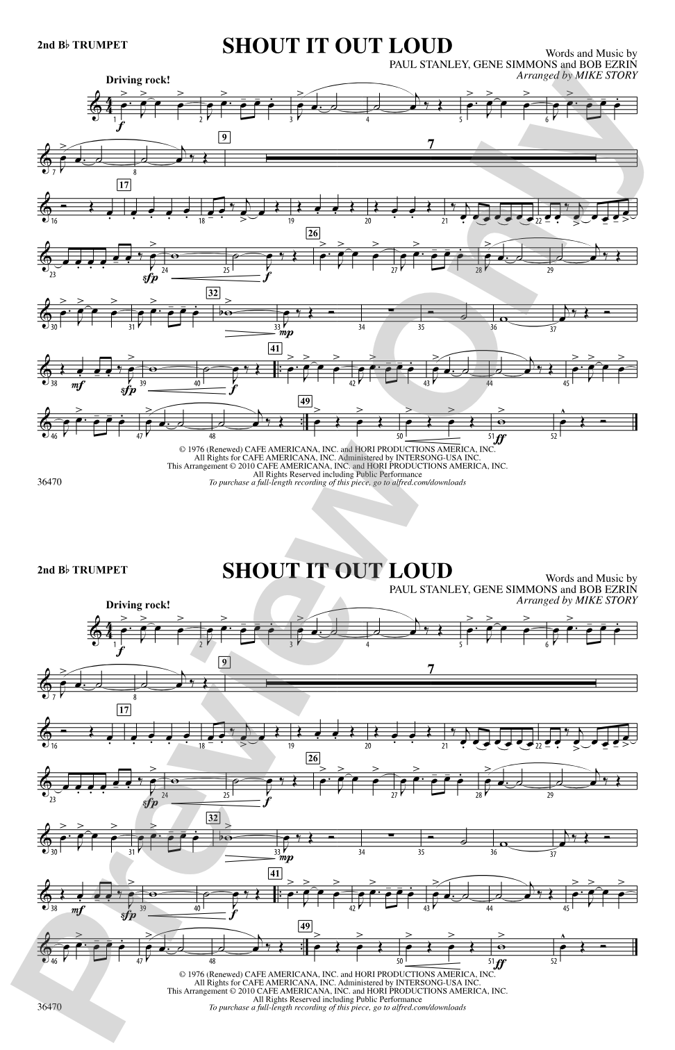 Shout It Out Loud: 2nd B-flat Trumpet