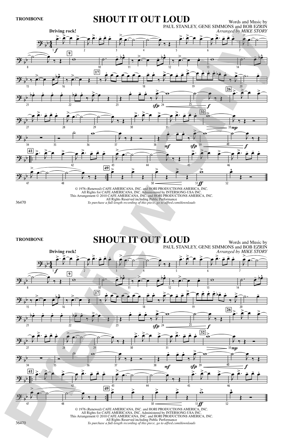 Shout It Out Loud: 1st Trombone