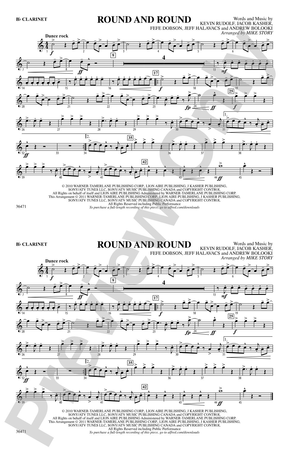 Round and Round: 1st B-flat Clarinet