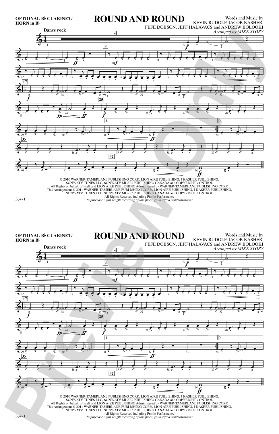 Round and Round: Optional Bb Clarinet/Horn in Bb