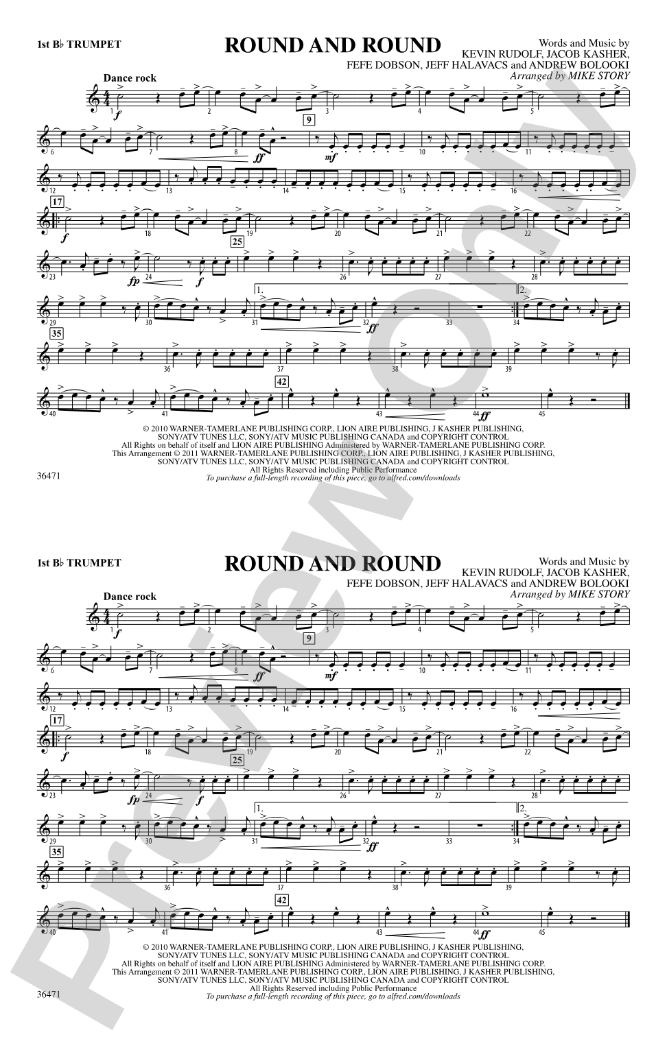 Round and Round: 1st B-flat Trumpet