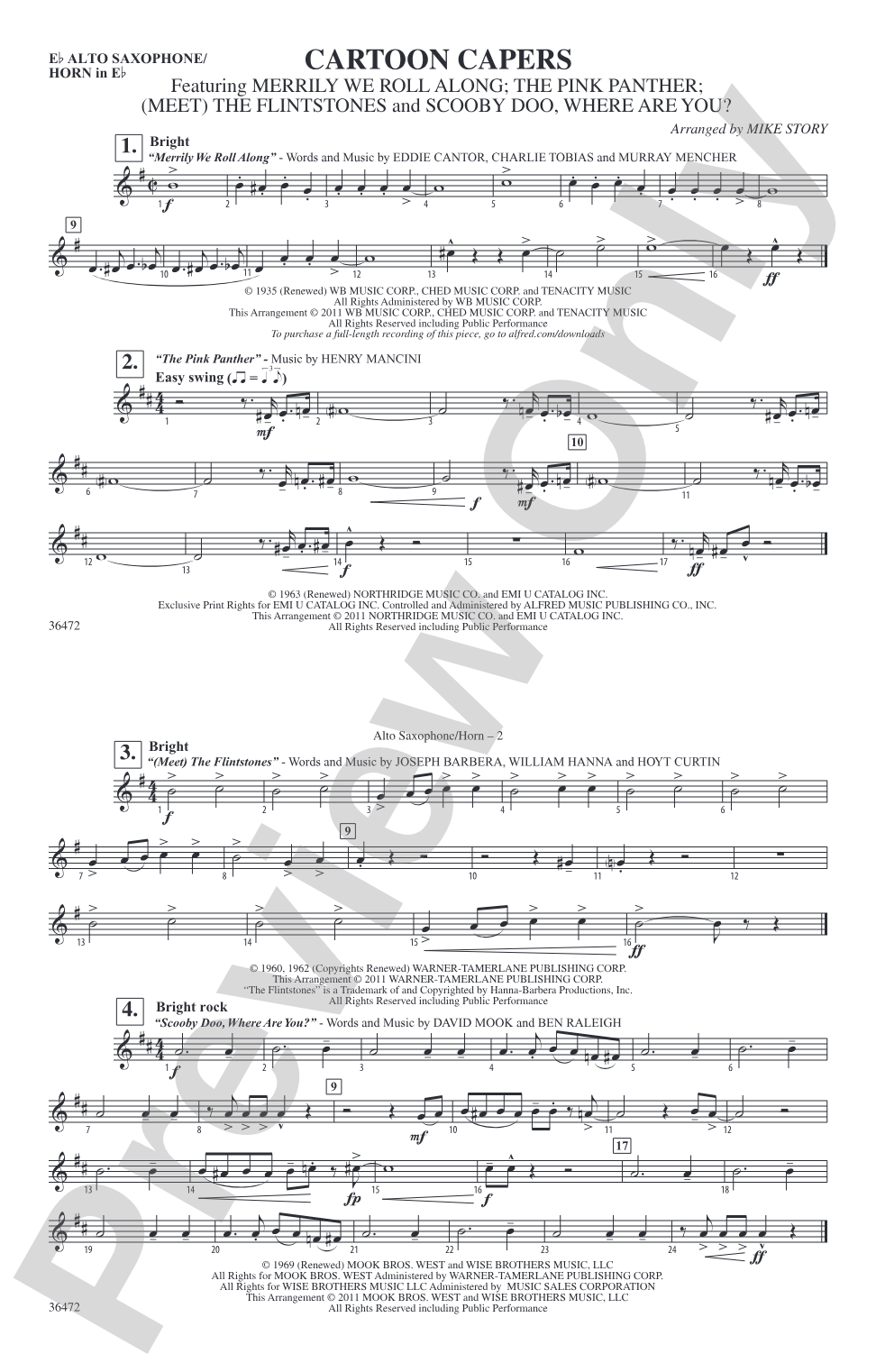 Cartoon Capers: E-flat Alto Saxophone