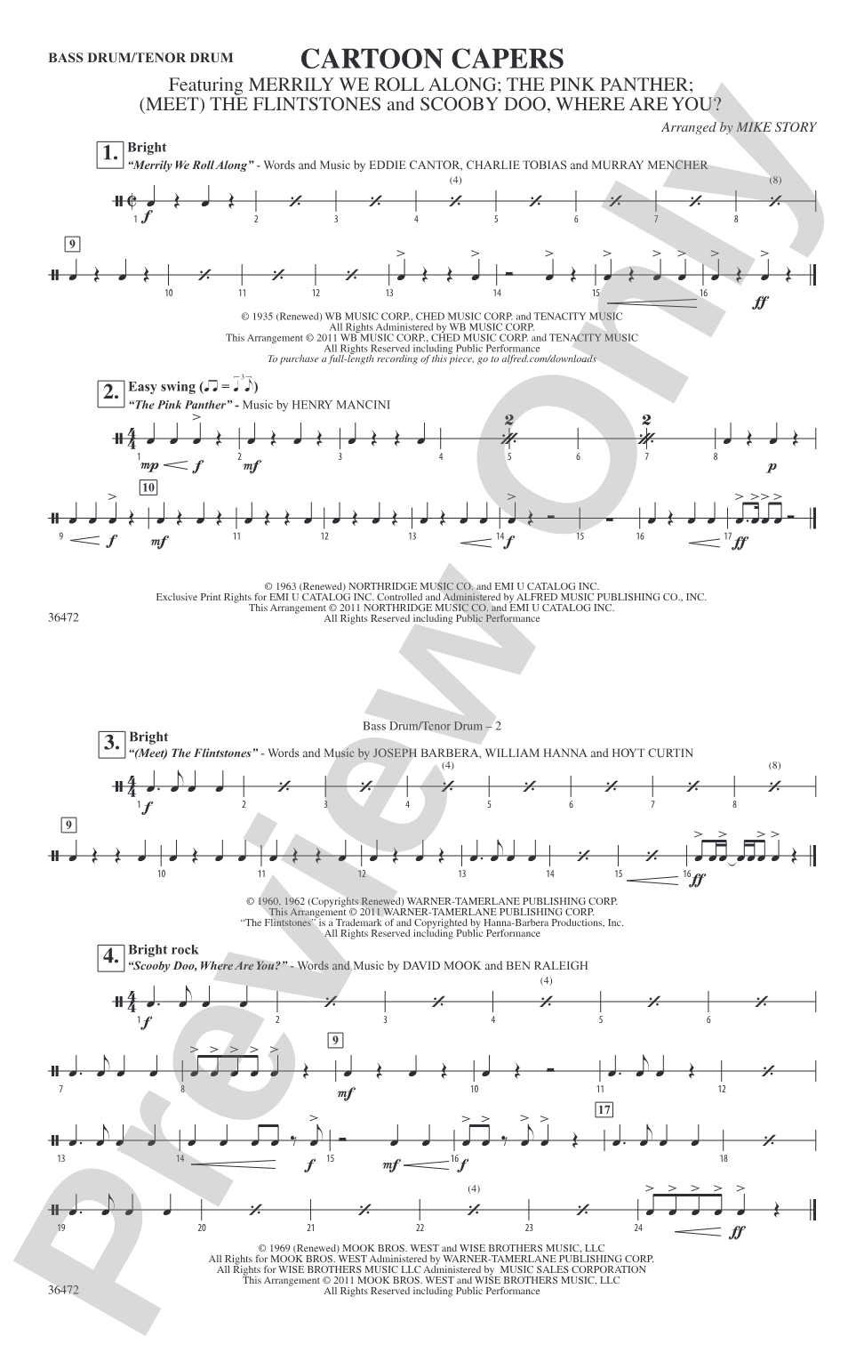Cartoon Capers: Bass Drum/Tenor Drum