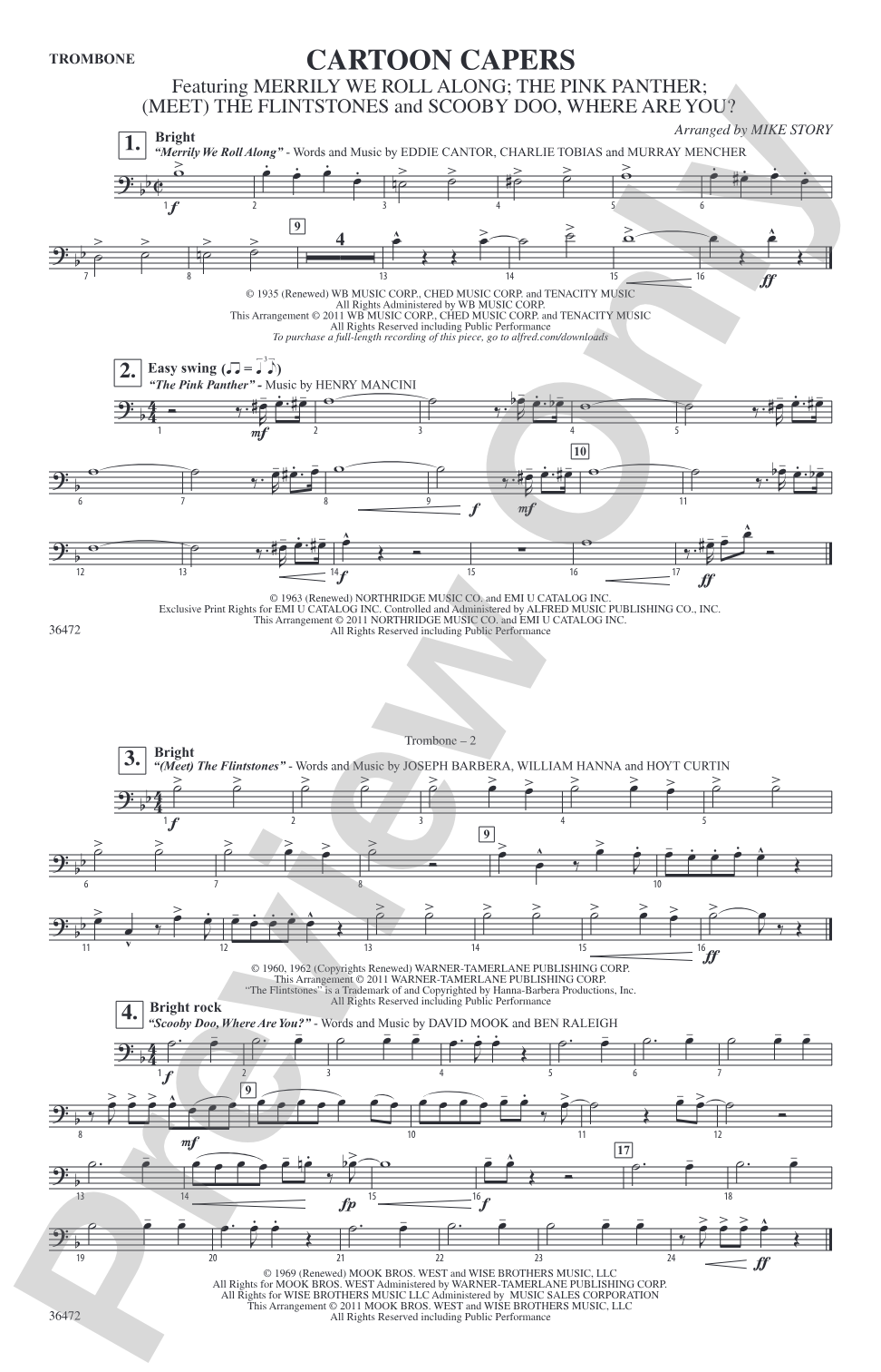 Cartoon Capers: 1st Trombone