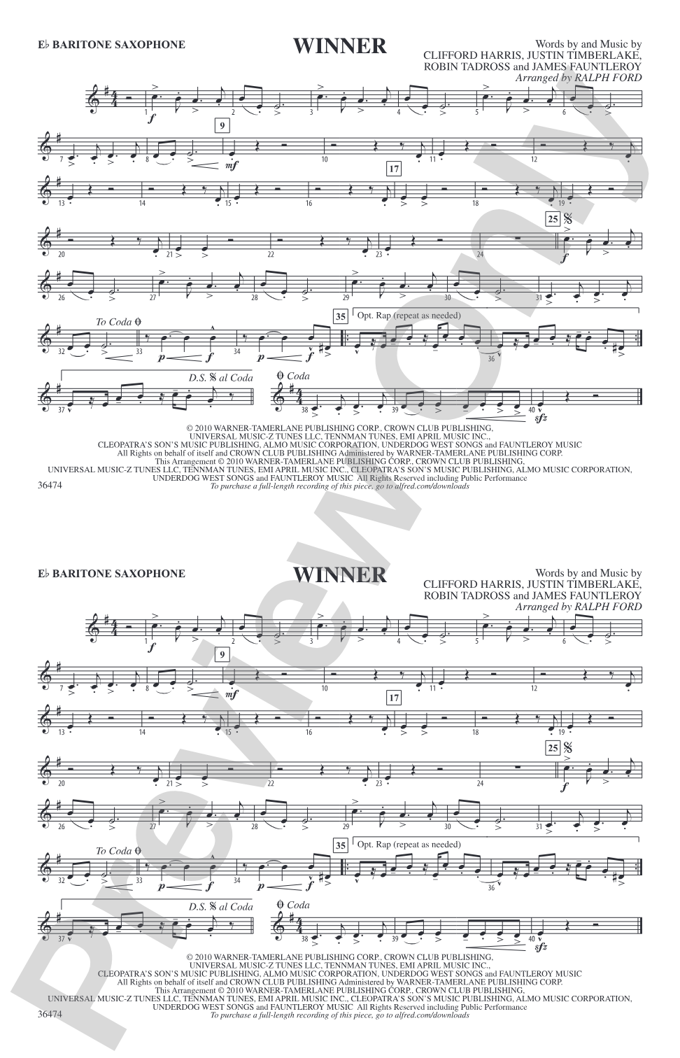 Winner: E-flat Baritone Saxophone