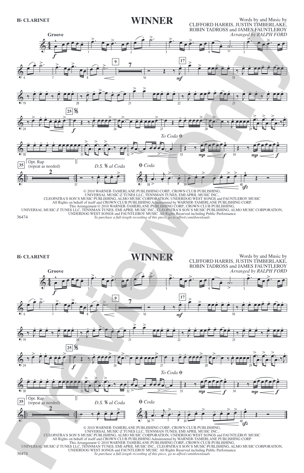 Winner: 1st B-flat Clarinet