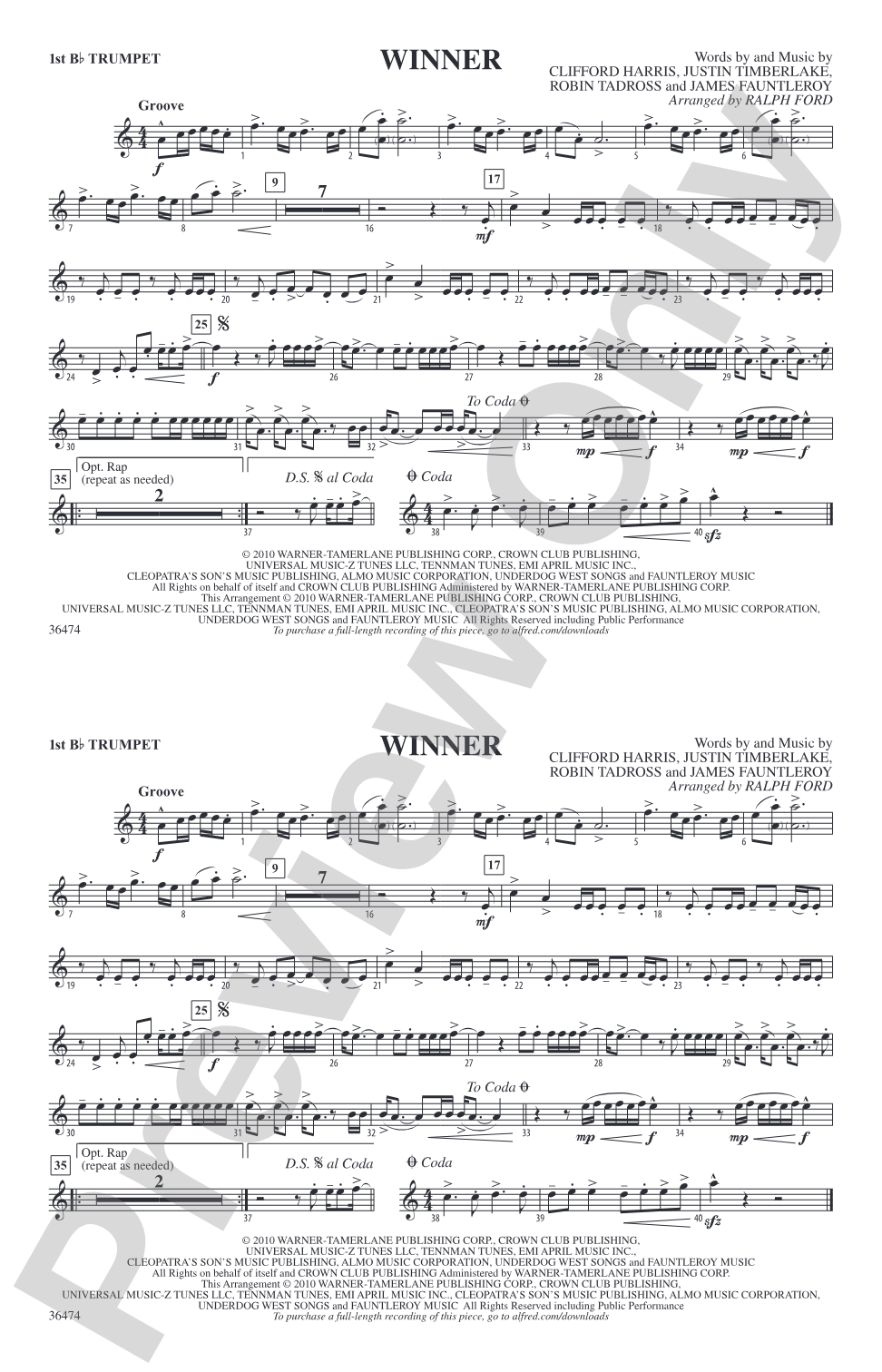 Winner: 1st B-flat Trumpet