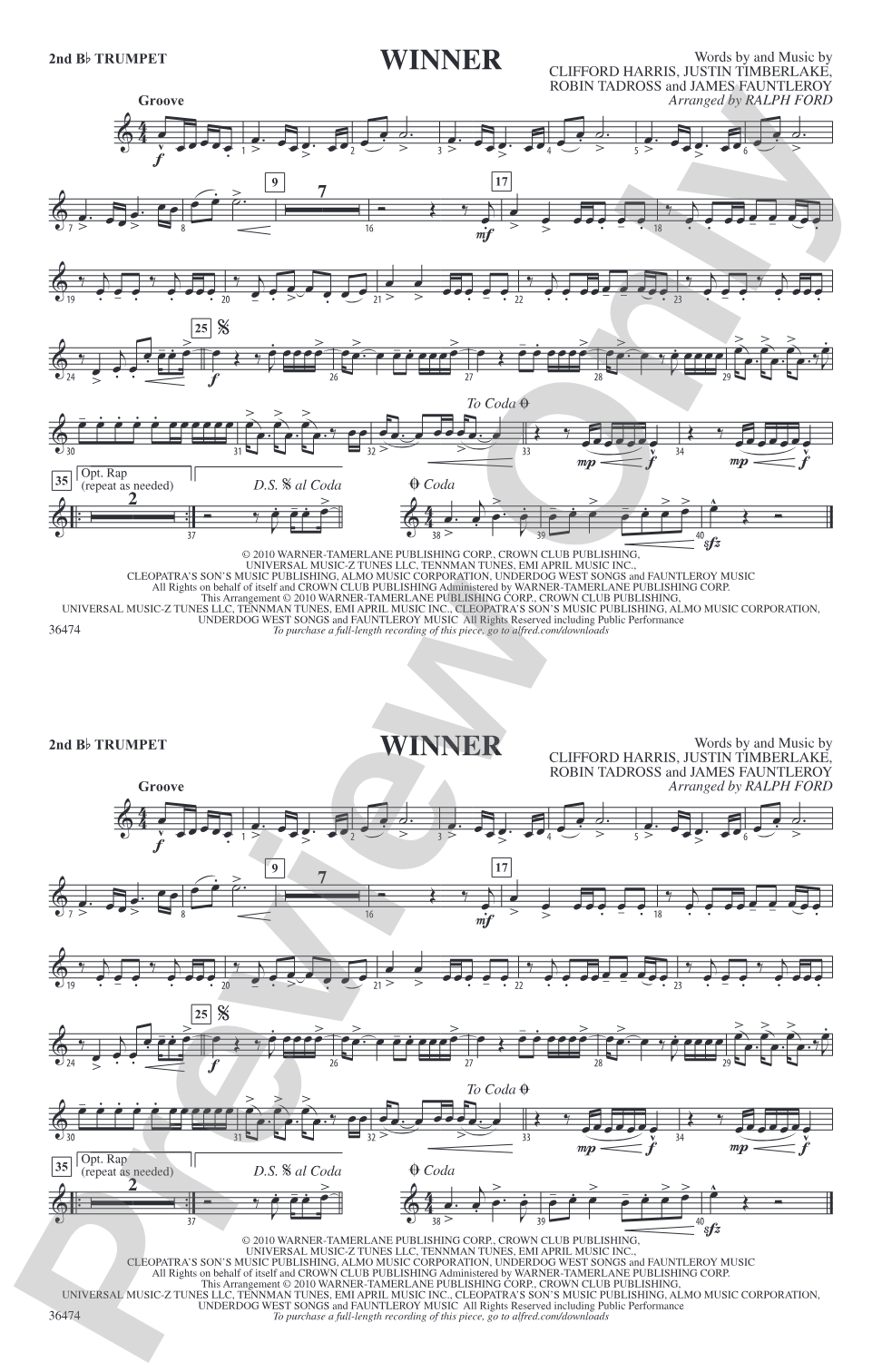 Winner: 2nd B-flat Trumpet