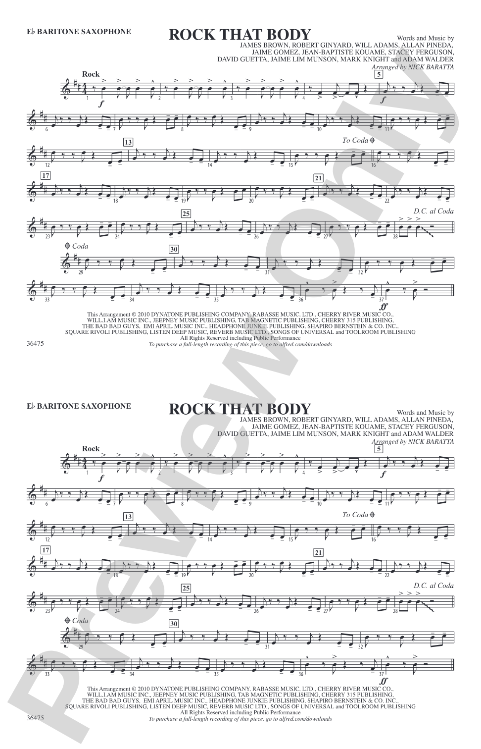 Rock That Body: E-flat Baritone Saxophone