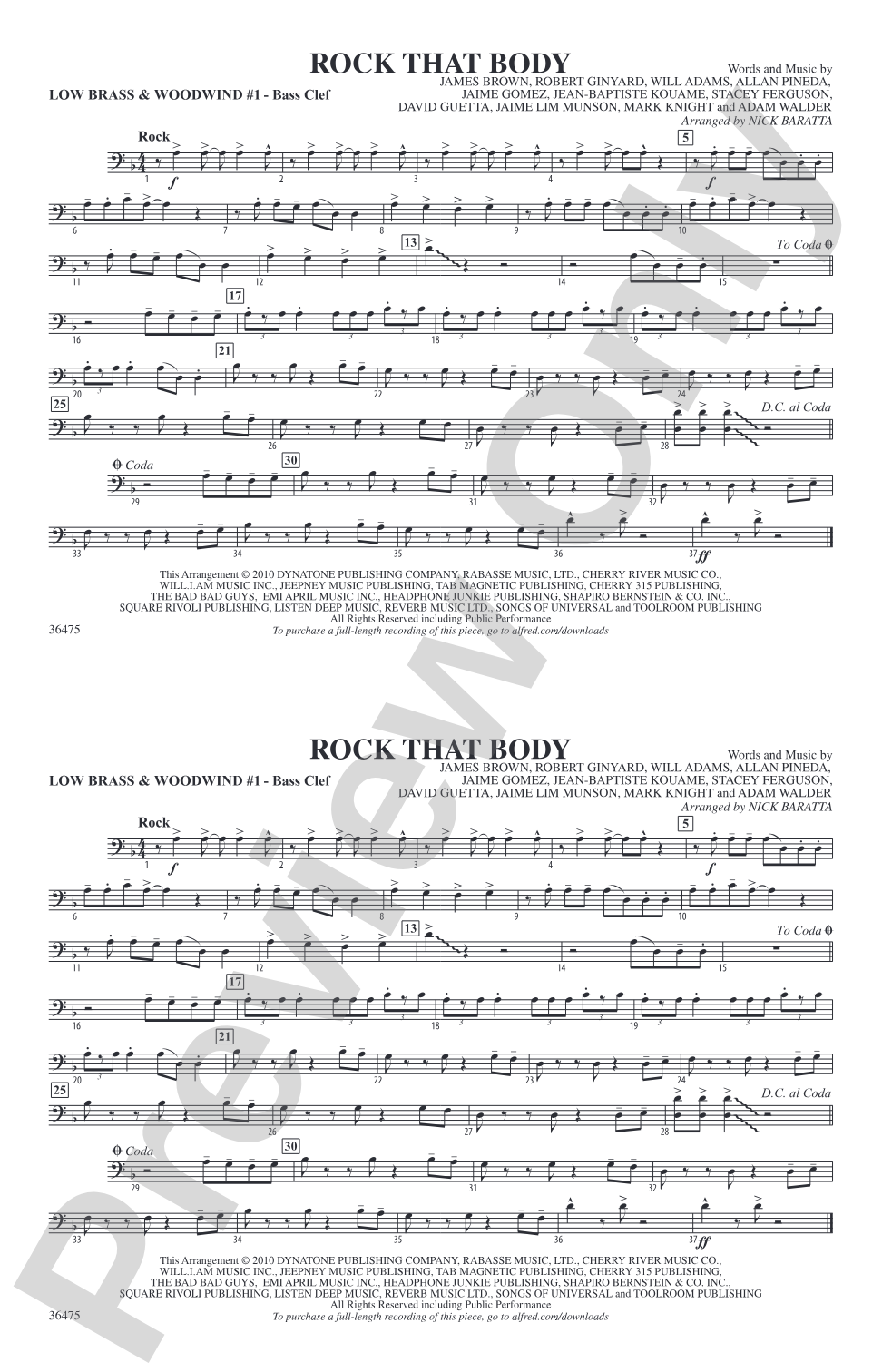 Rock That Body: Low Brass & Woodwinds #1 - Bass Clef