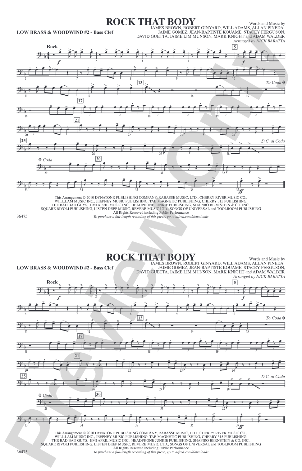 Rock That Body: Low Brass & Woodwinds #2 - Bass Clef