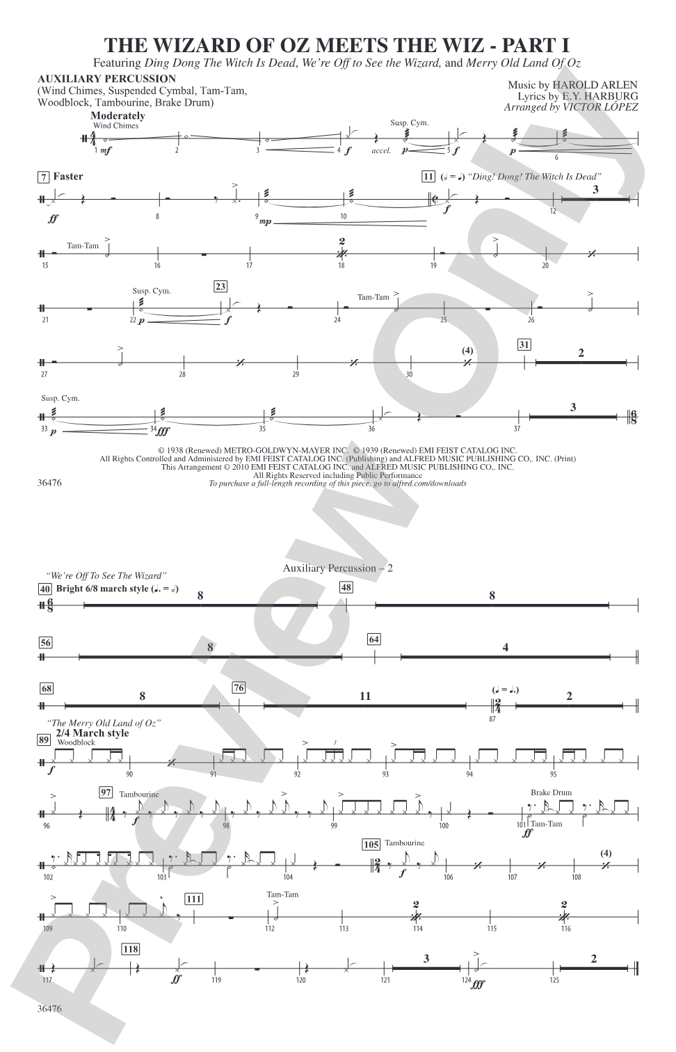 The Wizard of Oz Meets The Wiz, Part 1: Auxiliary Percussion