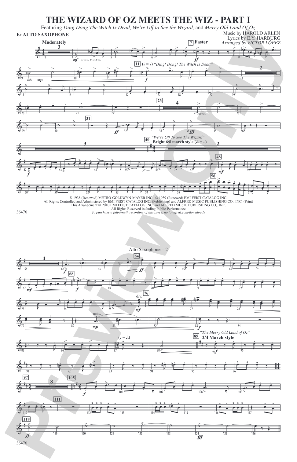 The Wizard of Oz Meets The Wiz, Part 1: E-flat Alto Saxophone