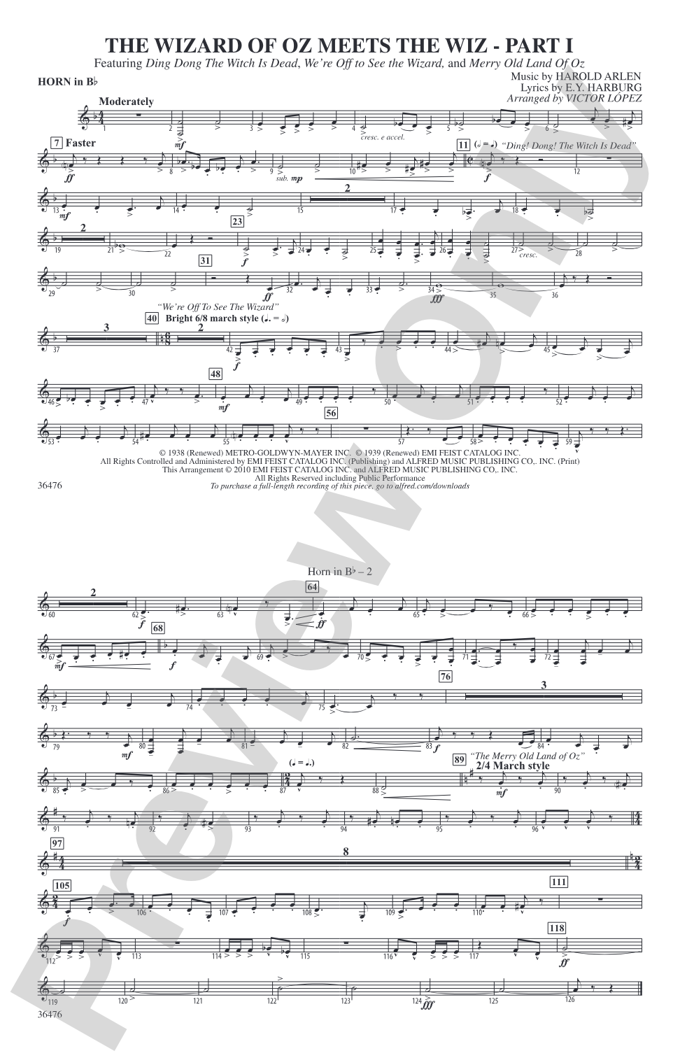The Wizard of Oz Meets The Wiz, Part 1: Horn in B flat