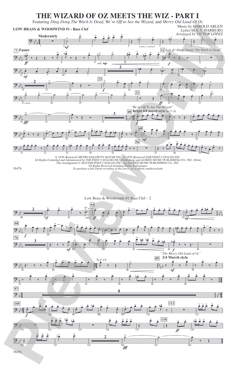 The Wizard of Oz Meets The Wiz, Part 1: Low Brass & Woodwinds #1 - Bass Clef