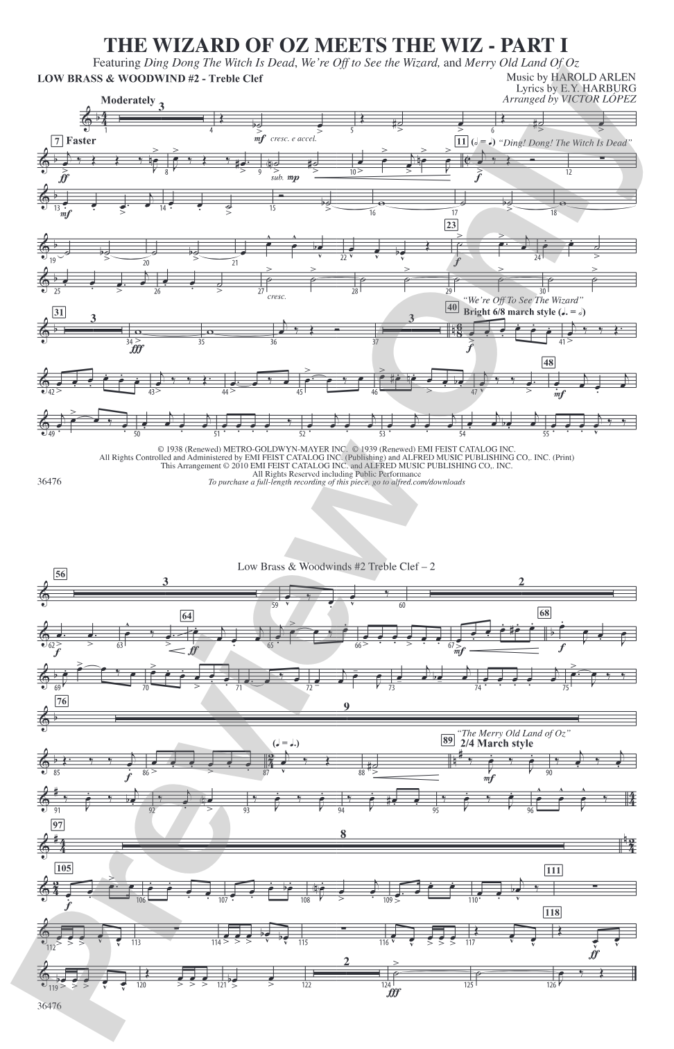 The Wizard of Oz Meets The Wiz, Part 1: Low Brass & Woodwinds #2 - Treble Clef