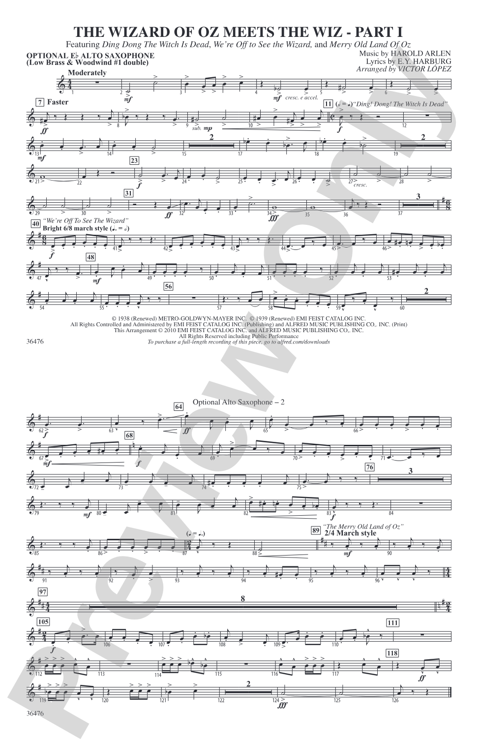 The Wizard of Oz Meets The Wiz, Part 1: Optional Alto Sax
