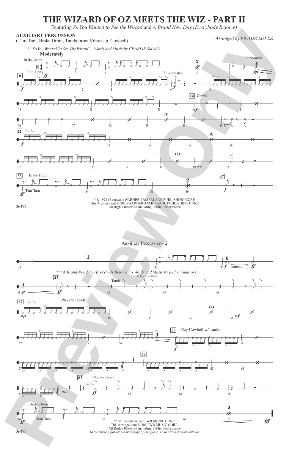 The Wizard of Oz Meets The Wiz, Part 2: Auxiliary Percussion
