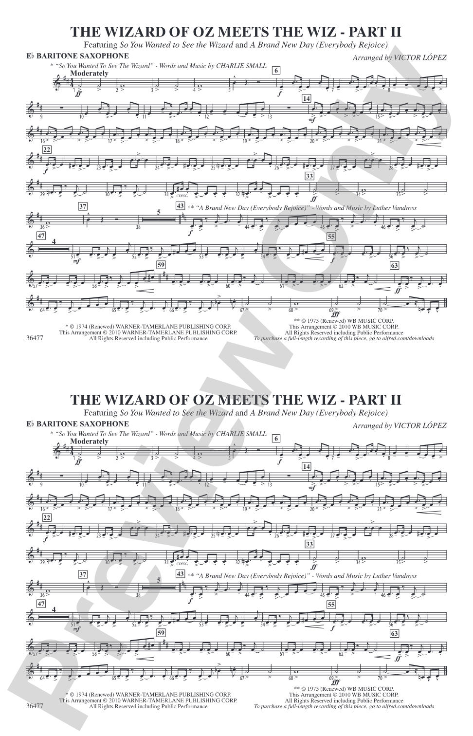 The Wizard of Oz Meets The Wiz, Part 2: E-flat Baritone Saxophone