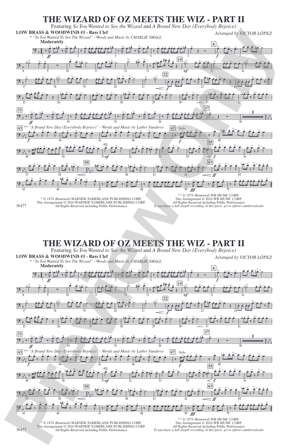 The Wizard of Oz Meets The Wiz, Part 2: Low Brass & Woodwinds #1 - Bass Clef