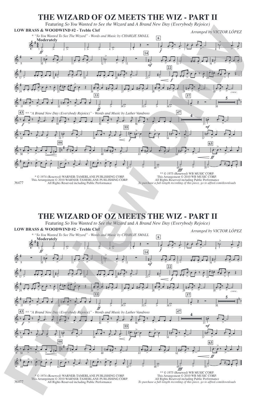 The Wizard of Oz Meets The Wiz, Part 2: Low Brass & Woodwinds #2 - Treble Clef