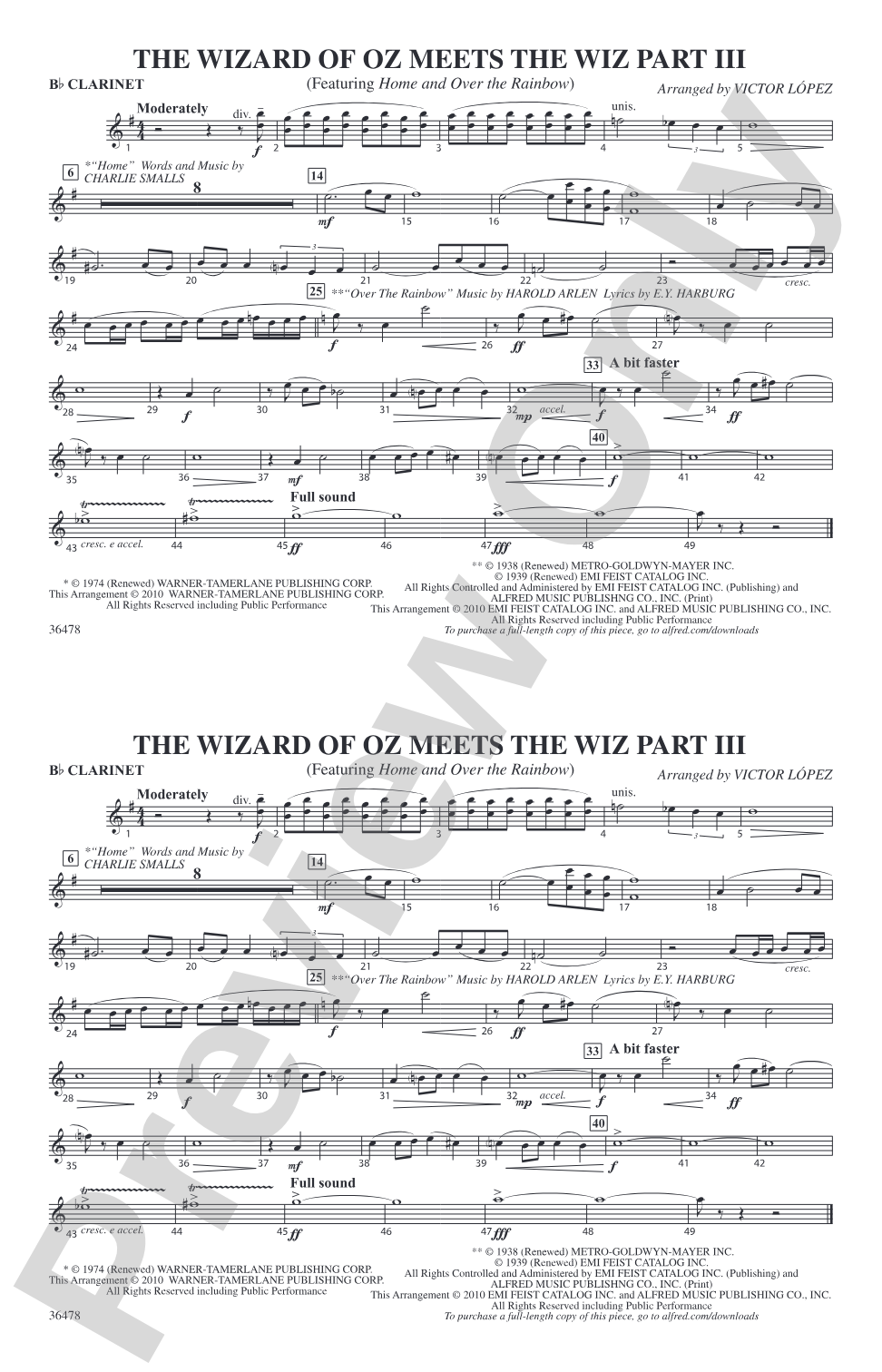The Wizard of Oz Meets The Wiz, Part 3: 1st B-flat Clarinet