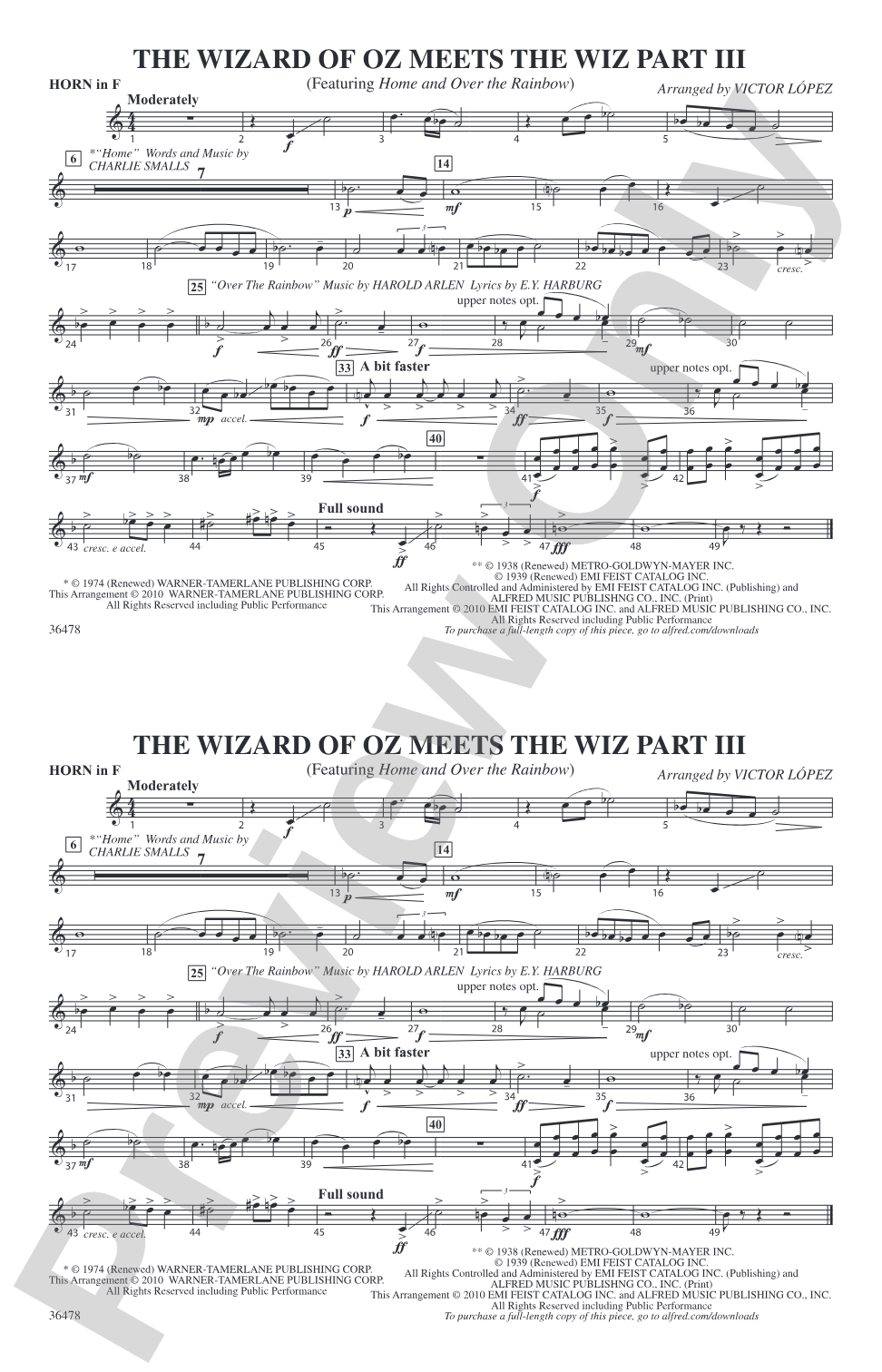 The Wizard of Oz Meets The Wiz, Part 3: 1st F Horn