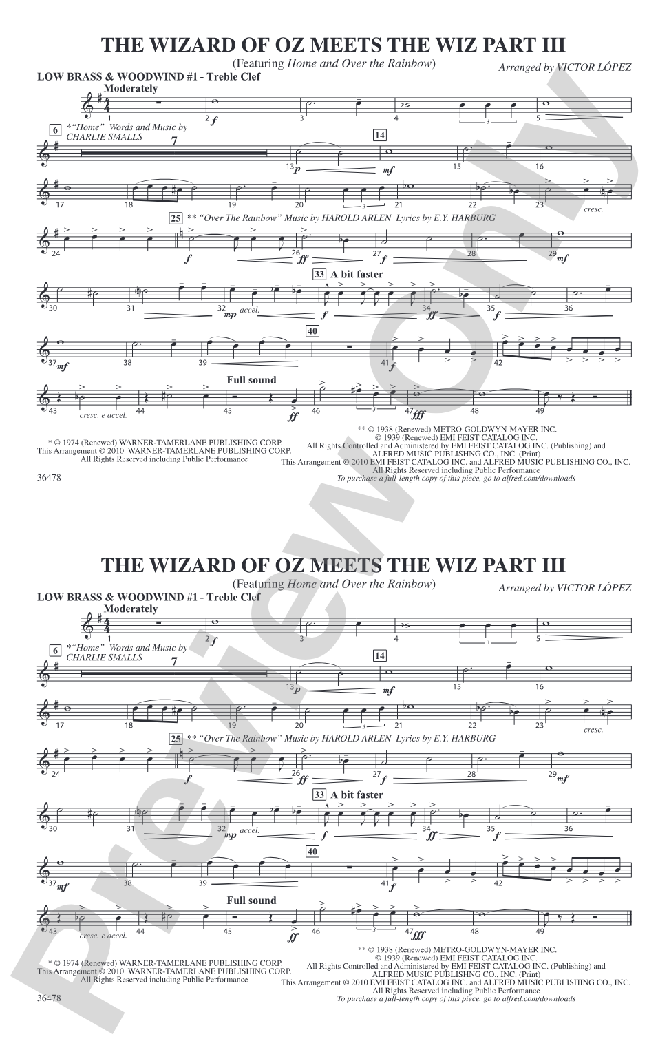 The Wizard of Oz Meets The Wiz, Part 3: Low Brass & Woodwinds #1 - Treble Clef