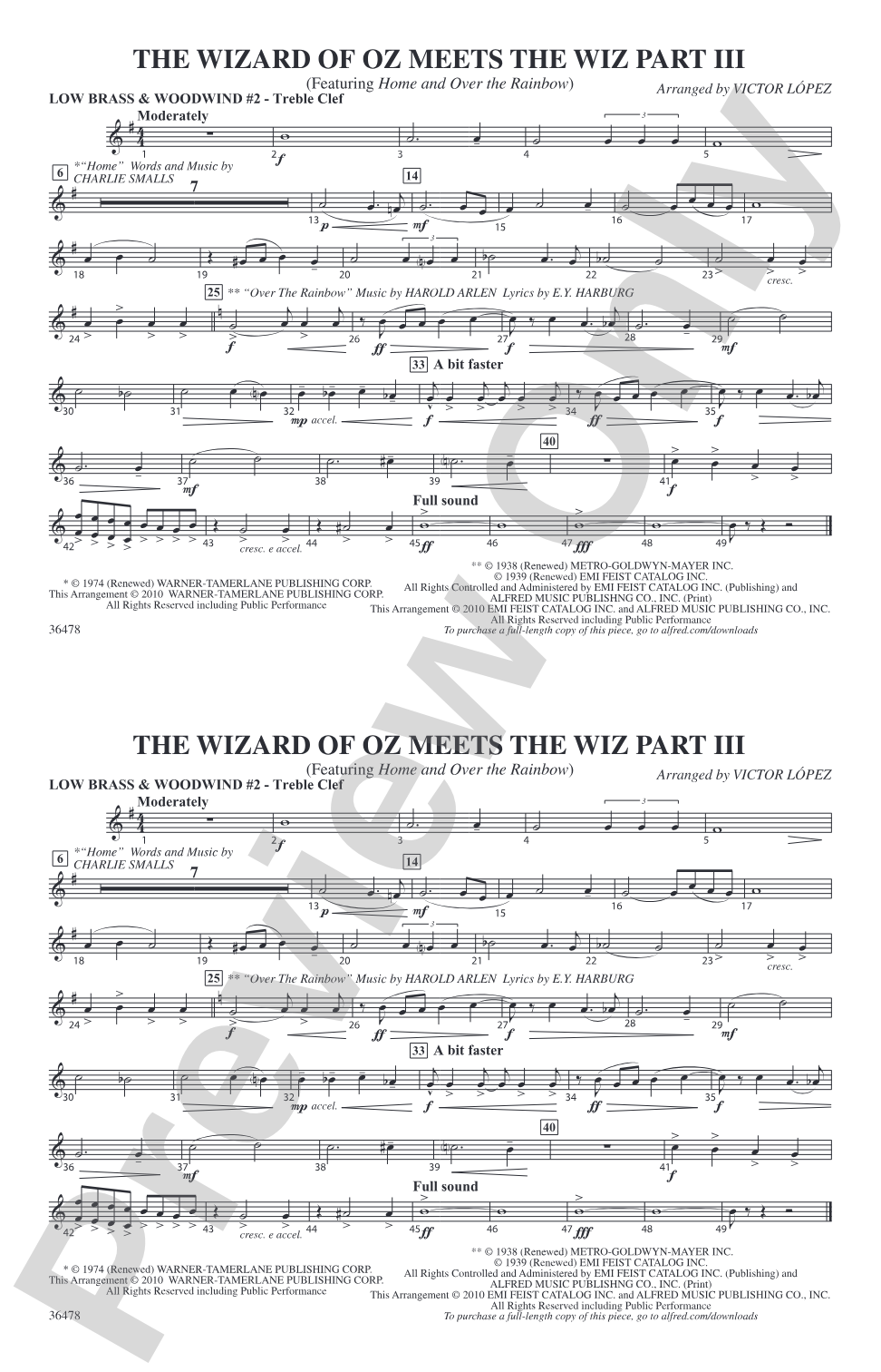 The Wizard of Oz Meets The Wiz, Part 3: Low Brass & Woodwinds #2 - Treble Clef