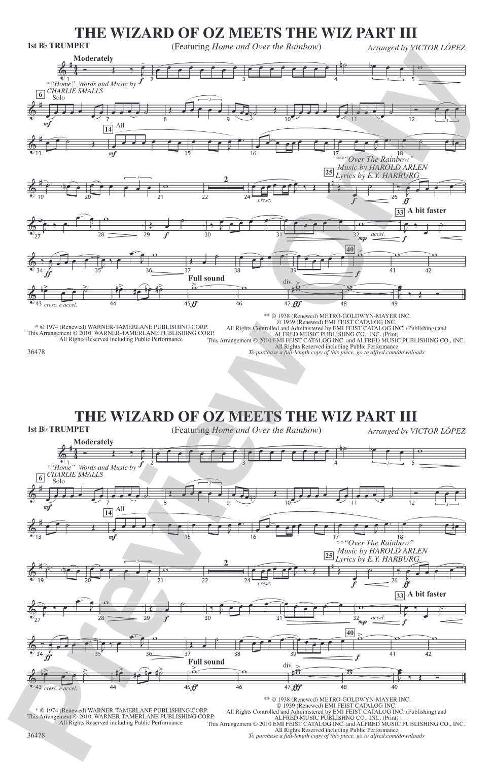 The Wizard of Oz Meets The Wiz, Part 3: 1st B-flat Trumpet