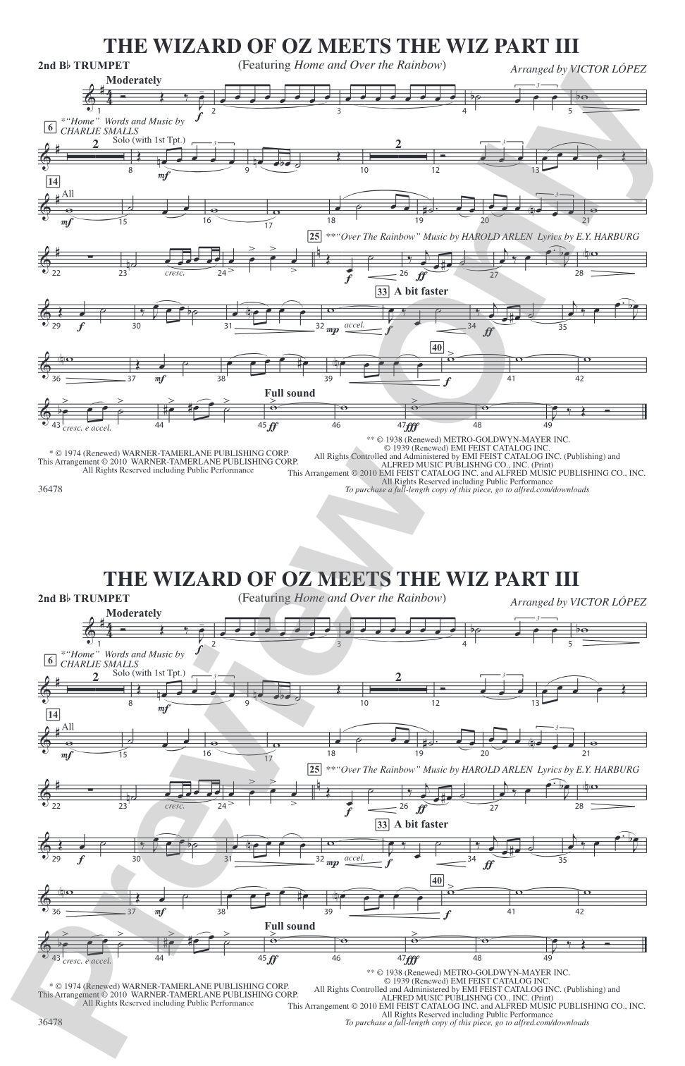 The Wizard of Oz Meets The Wiz, Part 3: 2nd B-flat Trumpet