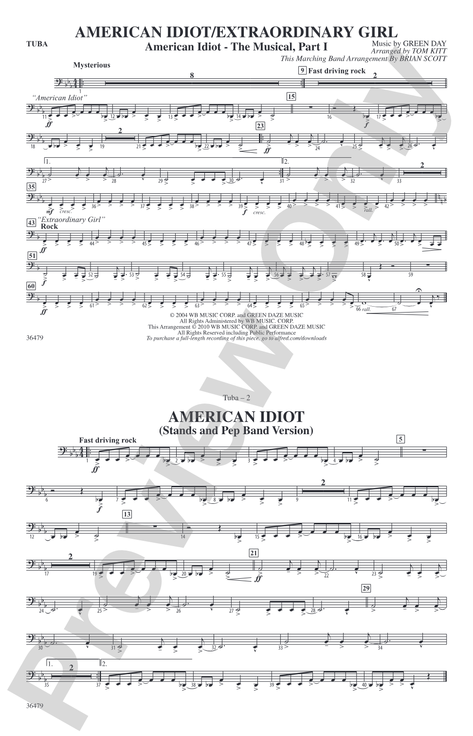 American Idiot / Extraordinary Girl: Tuba