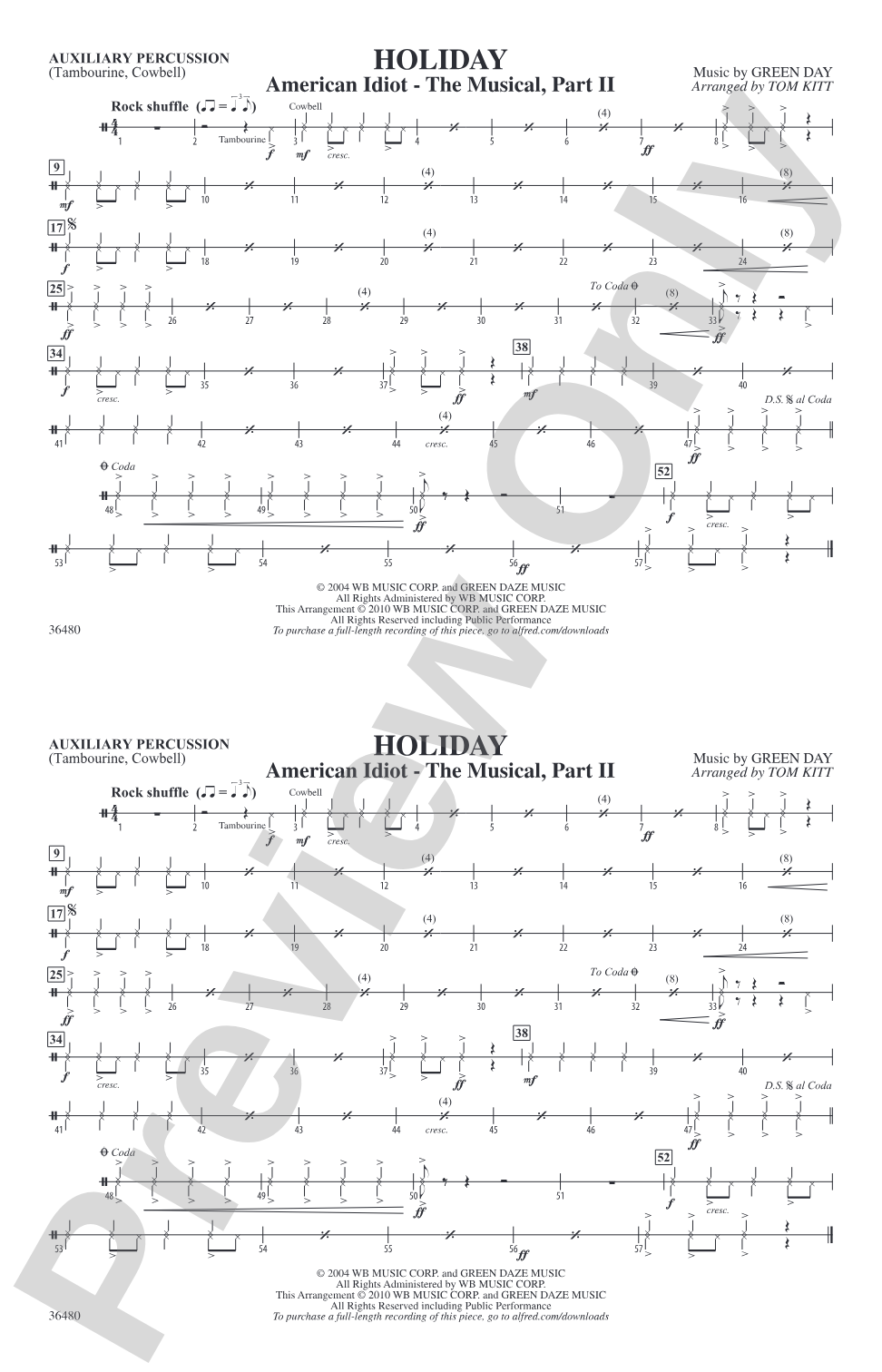 Holiday: Auxiliary Percussion