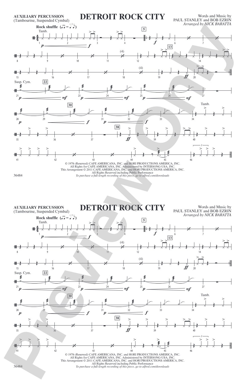 Detroit Rock City: Auxiliary Percussion