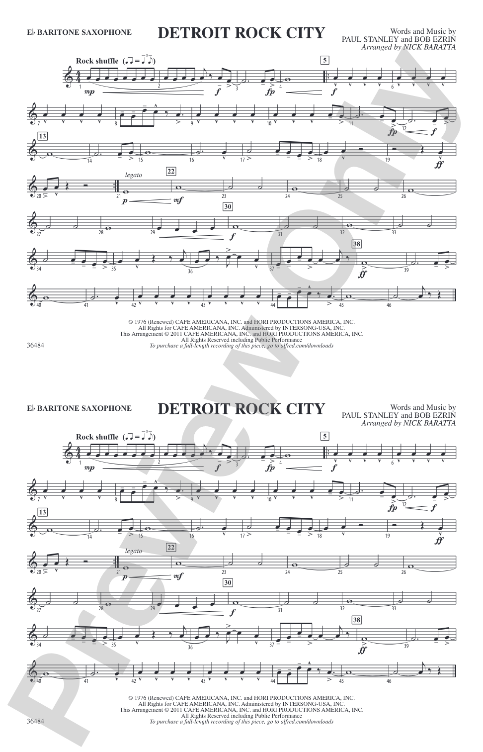 Detroit Rock City: E-flat Baritone Saxophone