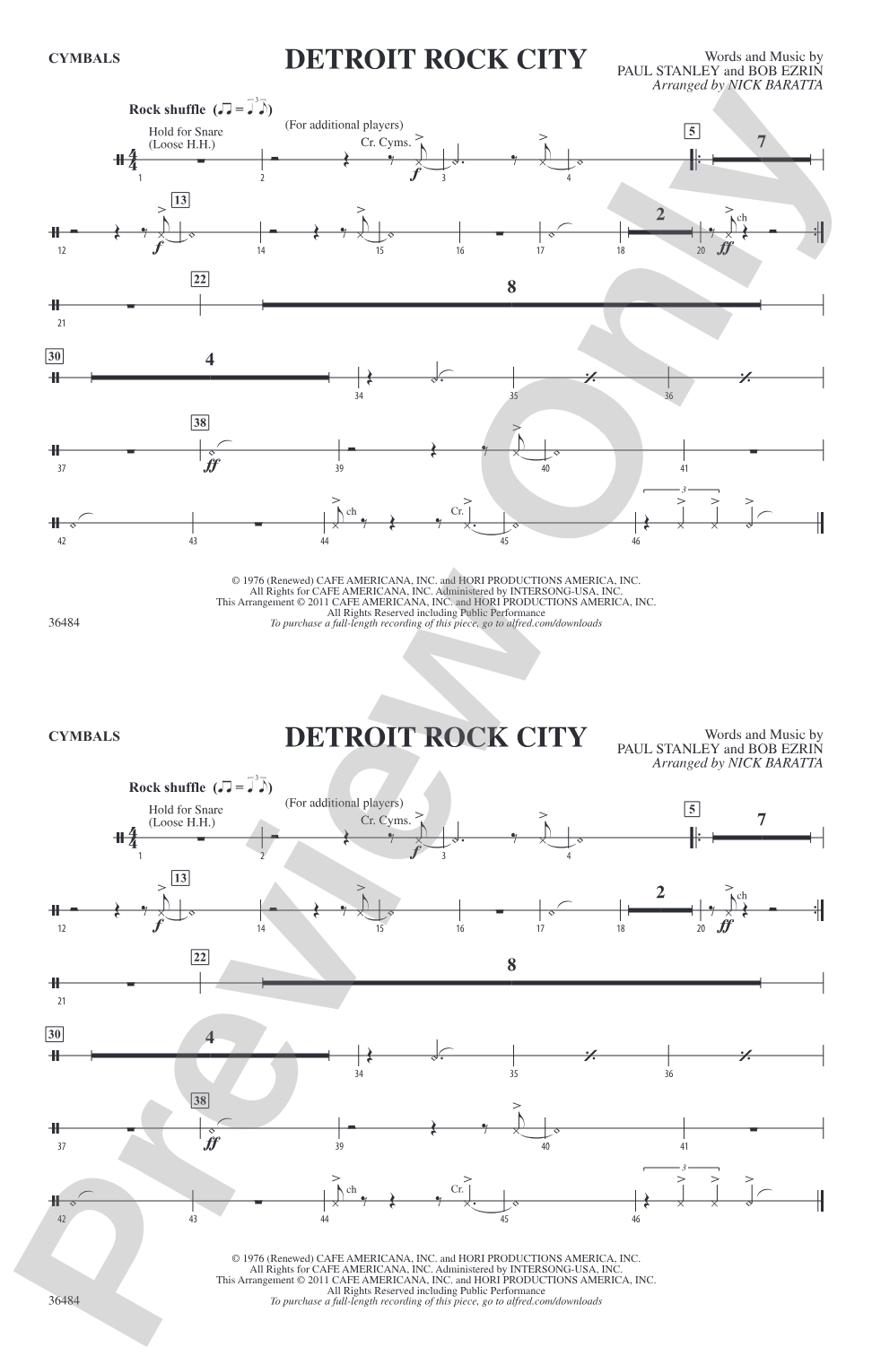 Detroit Rock City: Cymbals