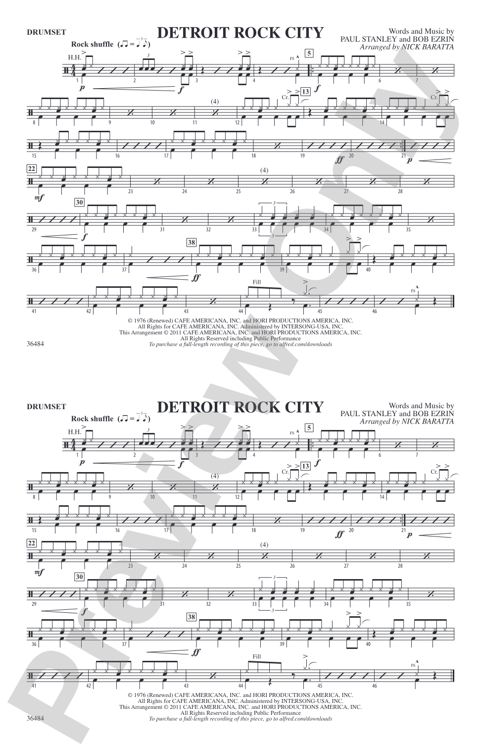 Detroit Rock City: Drumset