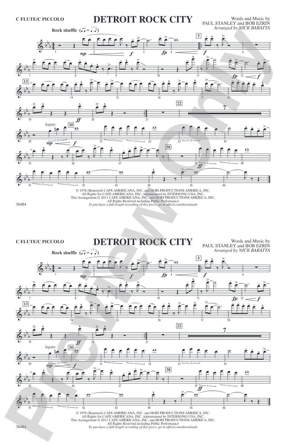 Detroit Rock City: Flute